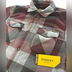 STANLEY Men's Sherpa-Lined Shirt Jacket in Color Merlot, Small $50.00 MSRP